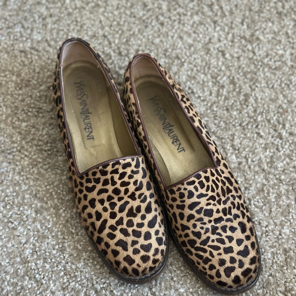 Yves Saint Laurent Animal Print Loafers